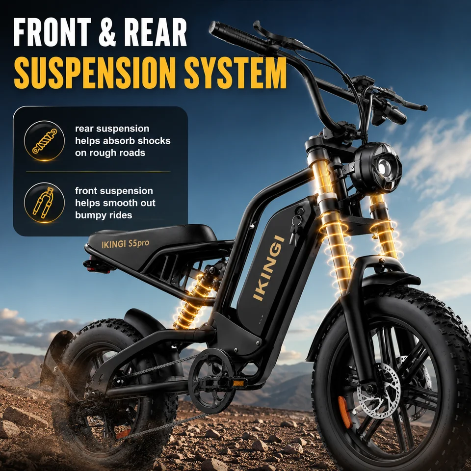 Off‑Road Ebike 1000W Peak Motor 48V 15Ah Removable Battery 40Miles Assist Range 3 Riding Modes 7‑Speed 16 Inch Fat Tire Electric Bike Men Women image 6