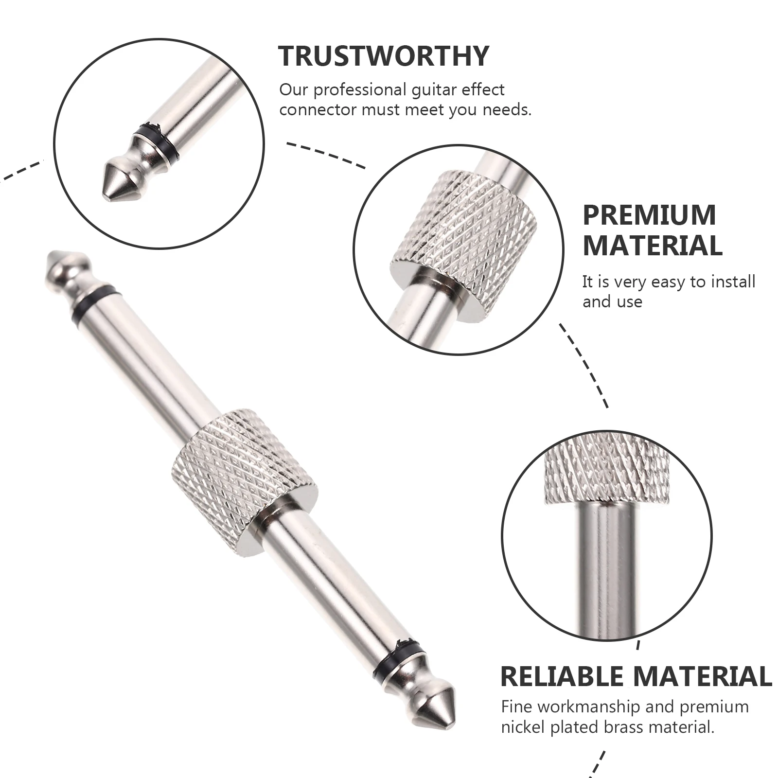 

3pcs Connector Premium Nickel Plated Brass Durable Strong Reduction Electric Replacement Wire Simple Structure