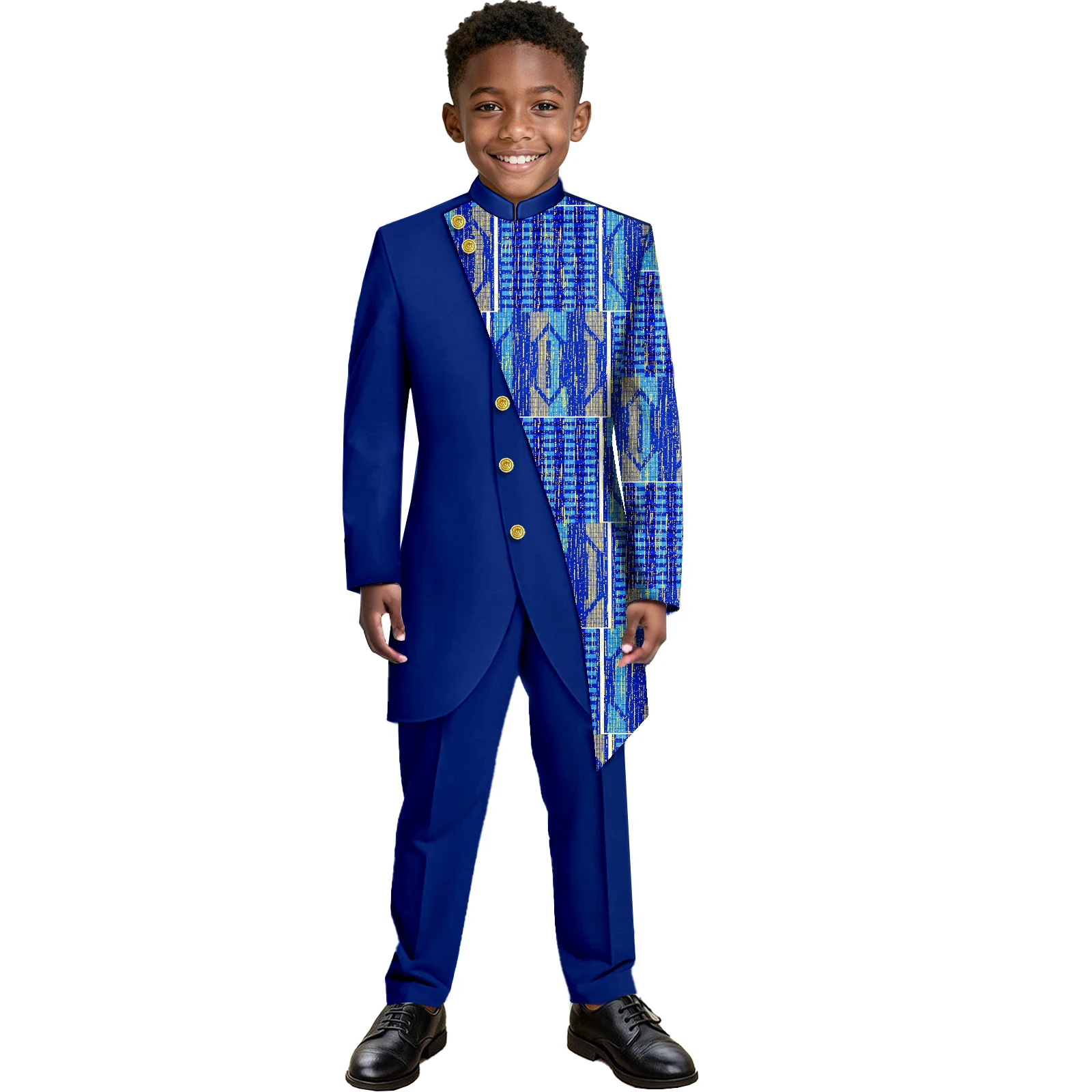 

African Print Suit For Boy Dashiki Blazer and Pants 2 Piece Set Chilren Outfit Kid Ankara Clothes Attire