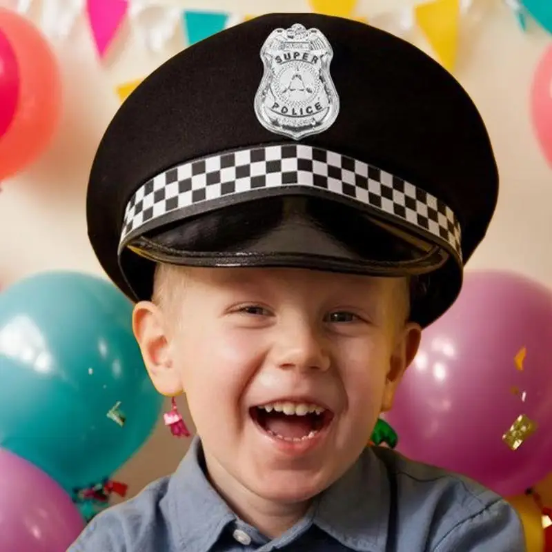 Cop Abzeichen für Kinder Rollenspiel Polizist Brosche Halloween Cop Cosplay Kostüm Zubehör für Kinder Jungen Mädchen Rollenspiel Kleidung