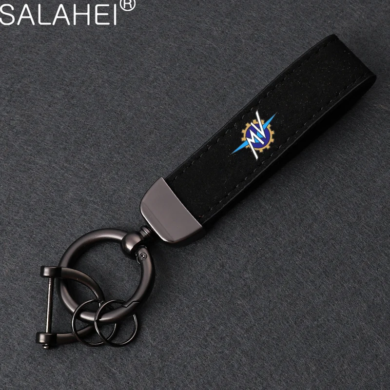 High-quality Suede Metal Motorcycle Keychain Keyring for MV Agusta F3 675 800 Brutale 800 1000 Luxury Key Ring Accessories