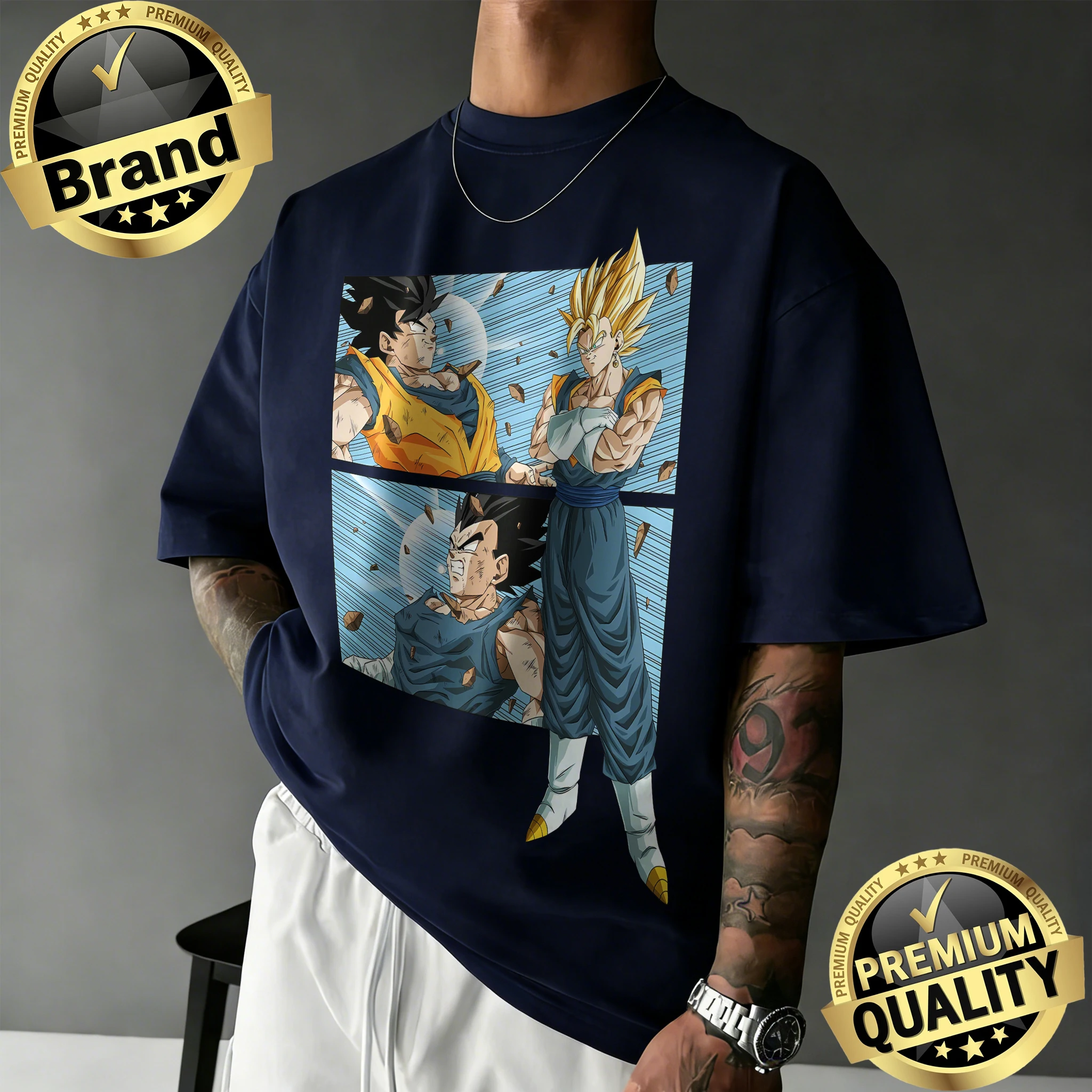 2026 New Hot Summer 2026 Summer New Arrival Dragon Ball Oversized Retro Anime T-shirt  Vegito Retro Graphic Print Casual Y2k Tee