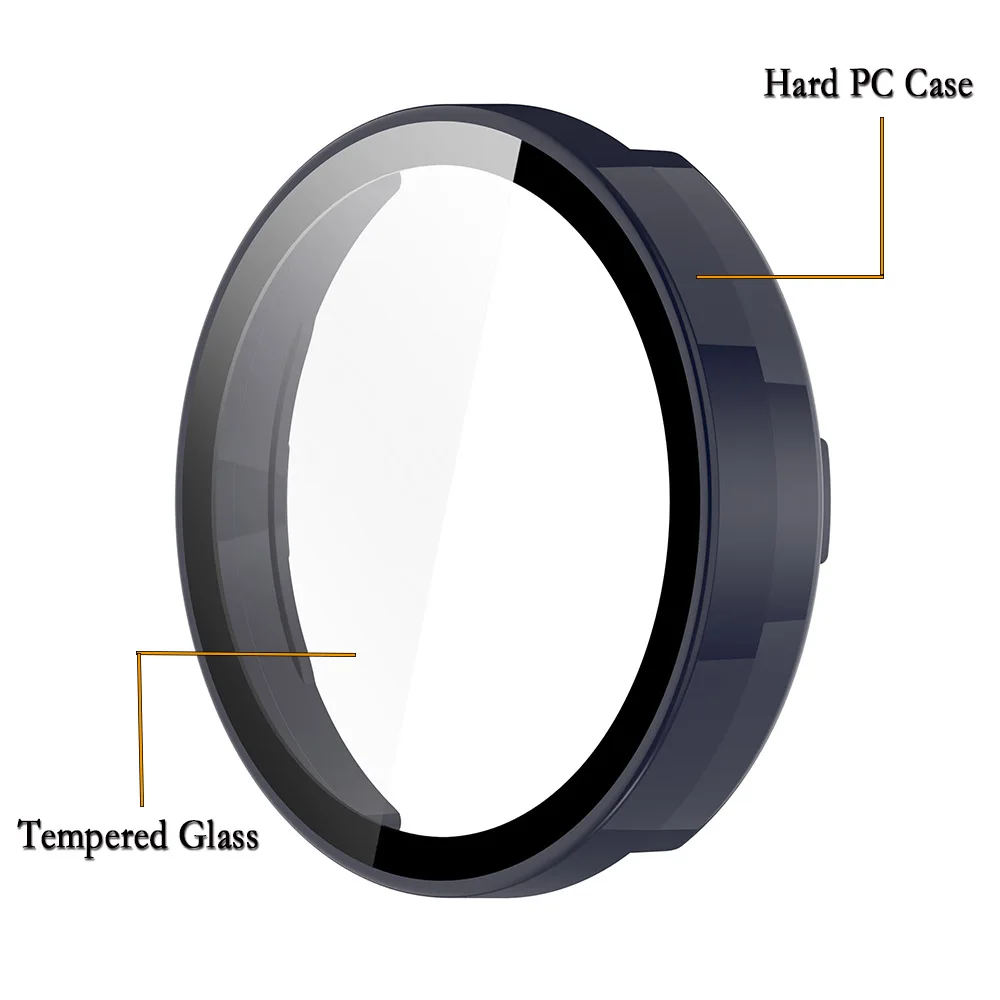 For Garmin Lily 2 Watch Shell 2-in-1 Watch Case+Tempered Glass Hard Cover With Screen Protector Film PC Material