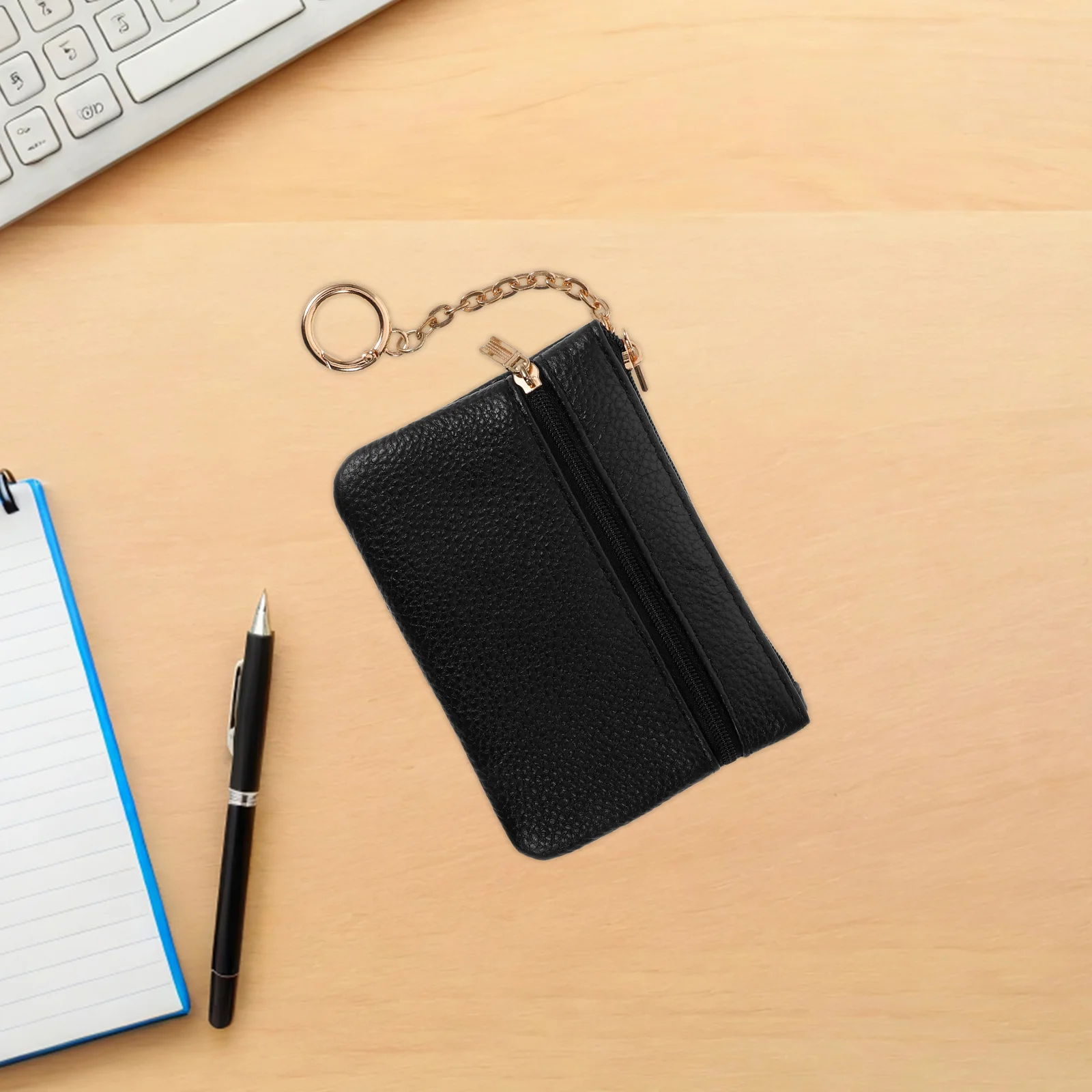 

Mini Coin Pouch Keychain Small Change Purse Zipper Dual Pockets Key Holder Compact Wallet For Women Daily Use