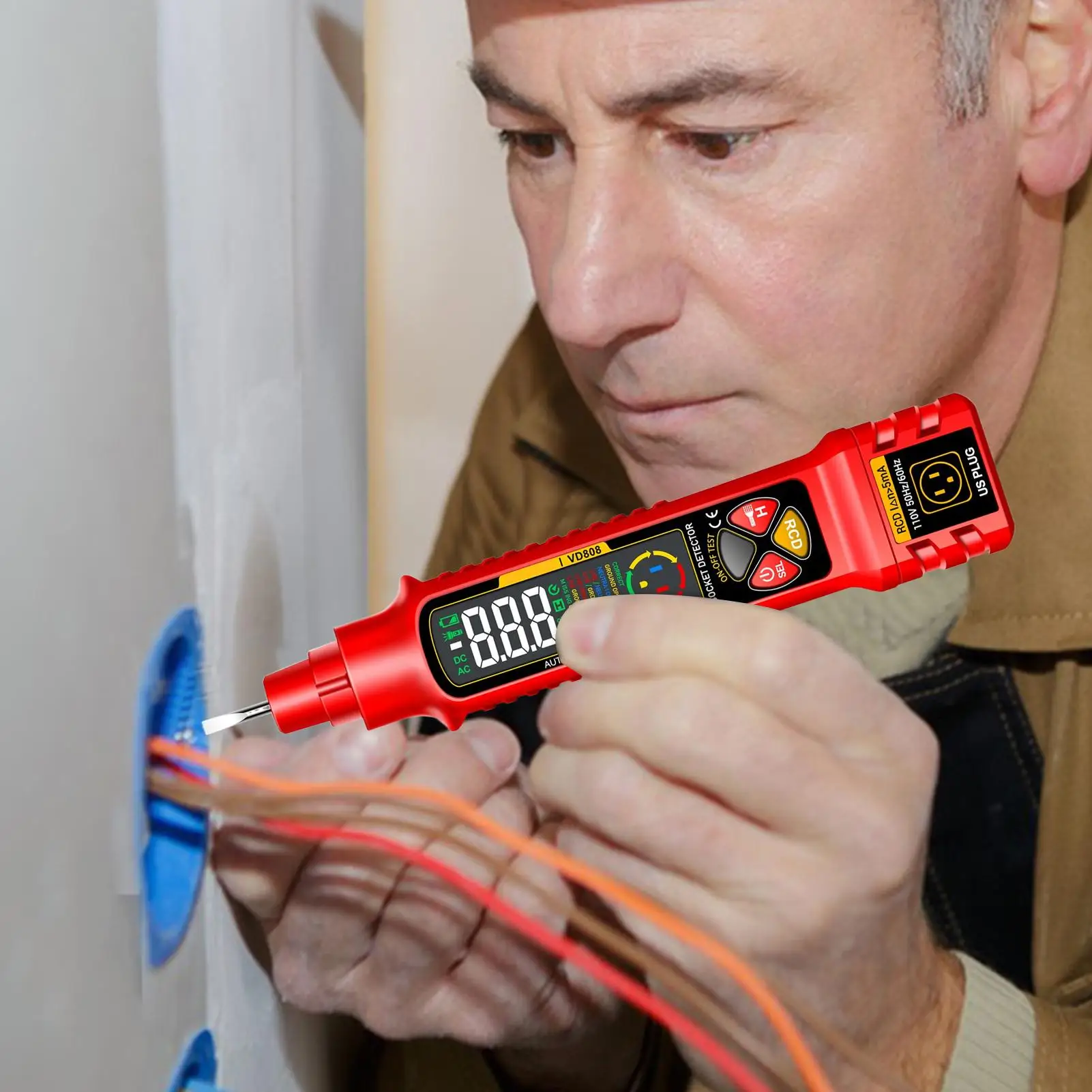 

Анализатор цепей со светодиодным дисплеем и интеллектуальным счетчиком освещенности 2-300 В Анализатор цепей Rv для домашнего электрического прицепа Rv Camper