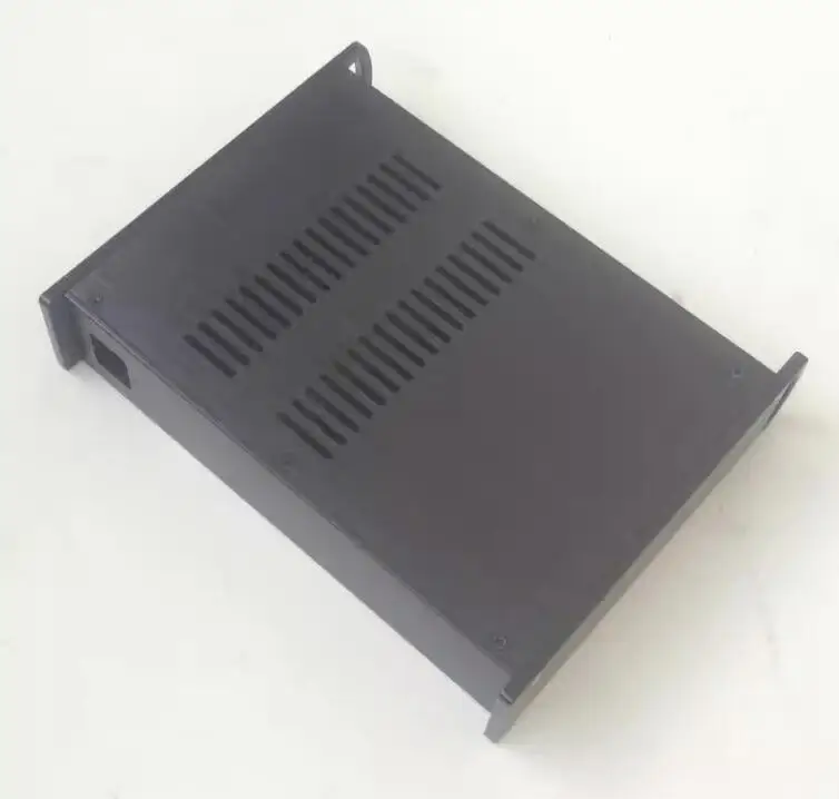 Black all aluminum power amplifier chassis preamp DAC install housing with handle W316*H70*D250mm