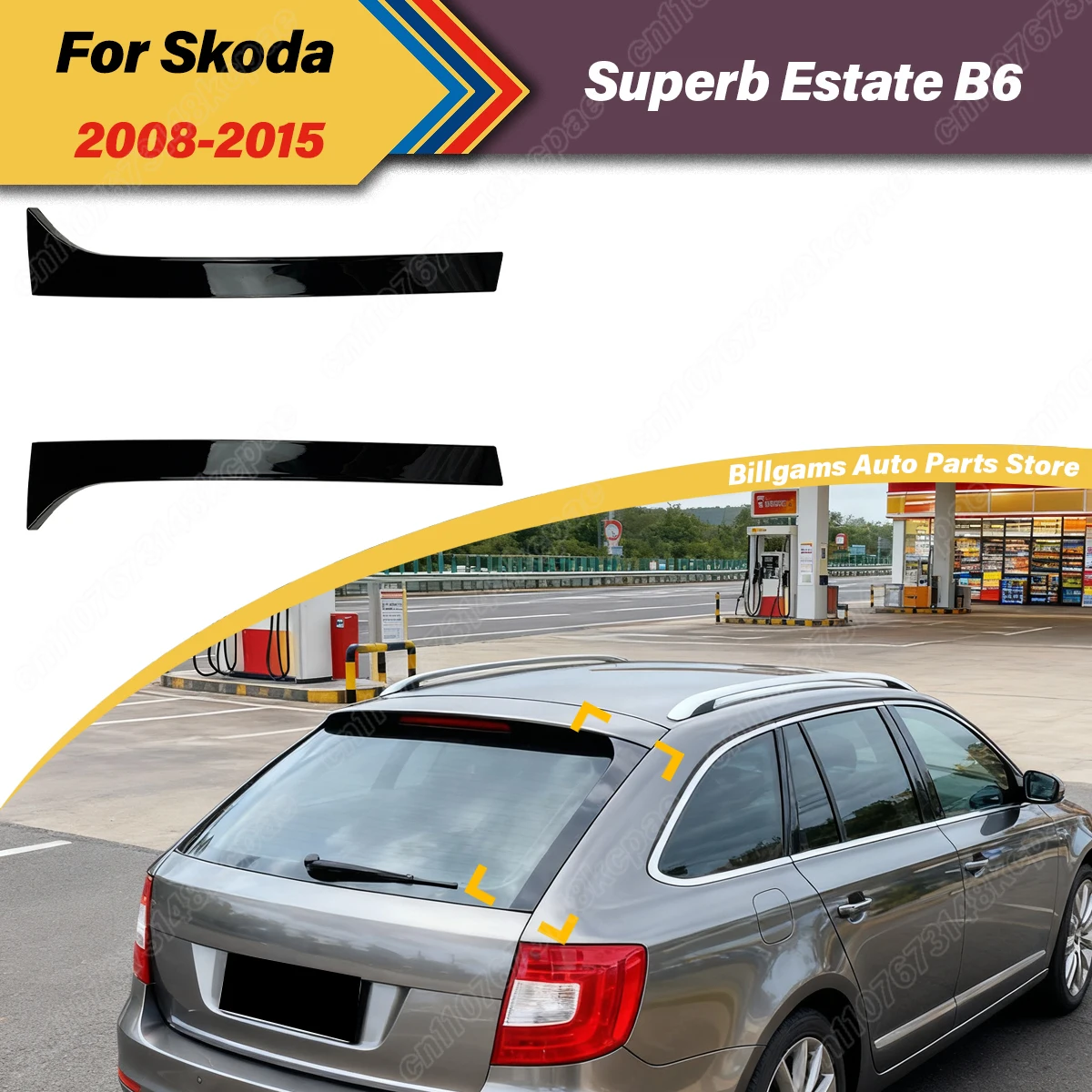 

For Skoda Superb Estate B6 2008 2009 2010 2011 2012 2013 2014 2015 Automobile Tail Side Splitter Window Side Wind Decoration Kit