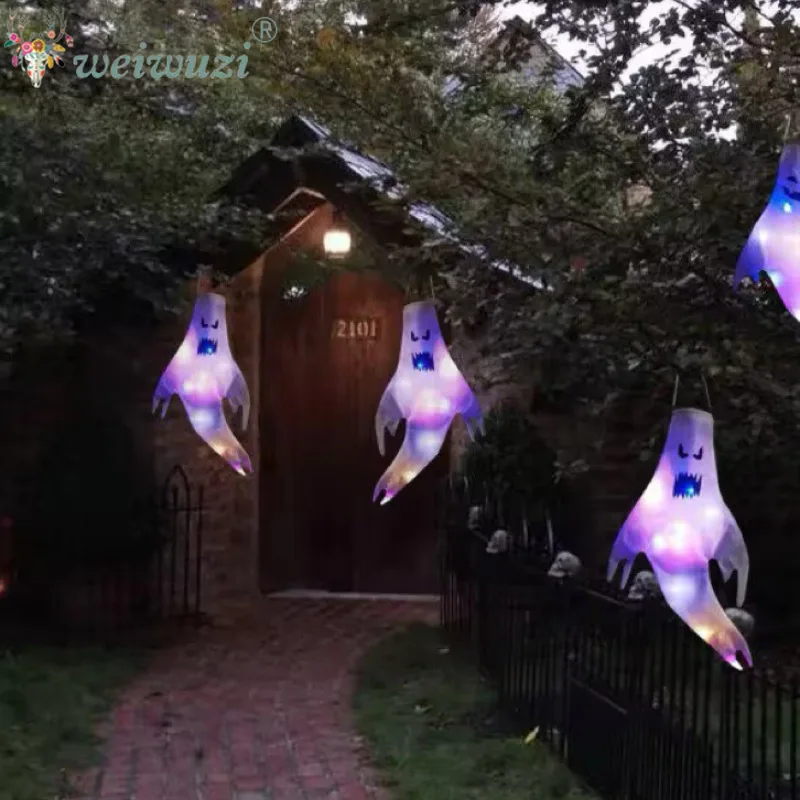 Halloween Costume Props Glowing Ghost Hanging Decor Cosplay Costume for Yard Tree Haunted House Spooky Party Scene Atmosphere