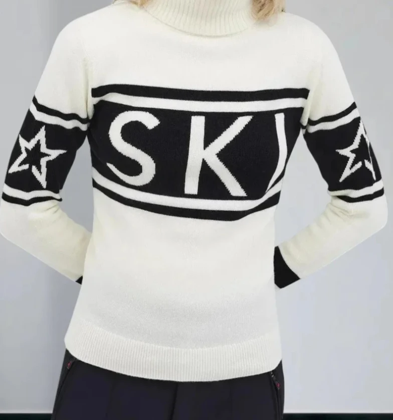 Felpa da Donna con Collo Tondo, Moda Trendy, Contrasto di Colori, Lettere a Righe, Casual, Manica Lunga, Slim Fit