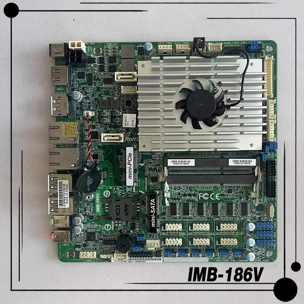 For ASRock Integrated I3 CPU Mini-ITX LVDS Industrial Computer Cash Register Board 17*17 IMB-186V