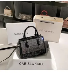 Borsa da donna con diamanti lucidi glitterati di alta qualità Borsa tote di grande capacità Borsa a tracolla moda Borsa da donna Borsa casual