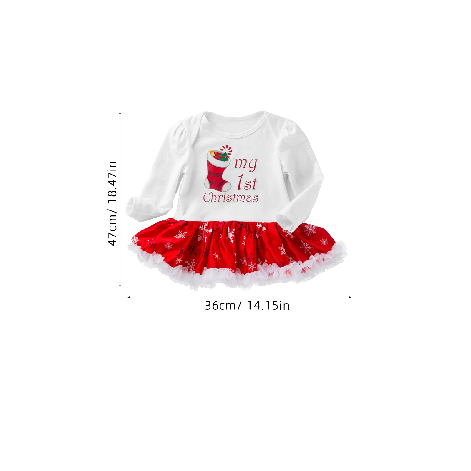 

Snowflake Dress Suit Baby Holiday Outfits Christmas Suits Red Nose Cartoon Bodysuit Set Reindeer Stripe Hat Long for Party