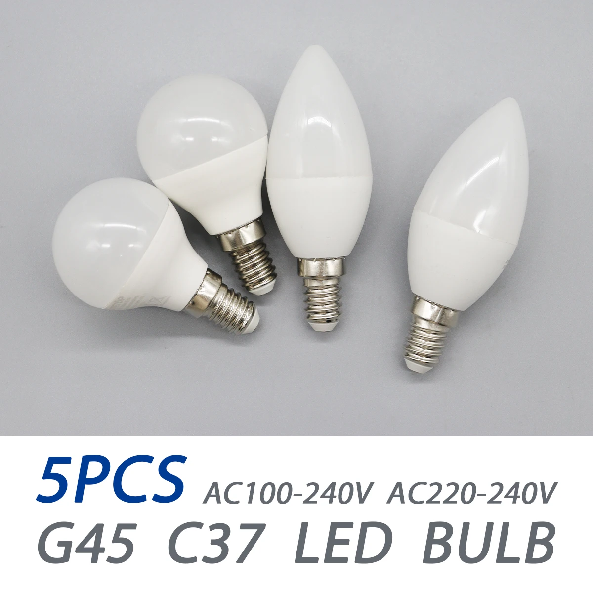 

5 шт. E14 светодиодная лампа 7 Вт G45 C37 AC 220 В 110 В 120 В экологически чистая мини-лампа без мерцания 3000 К 4000 К 6000 К лампа