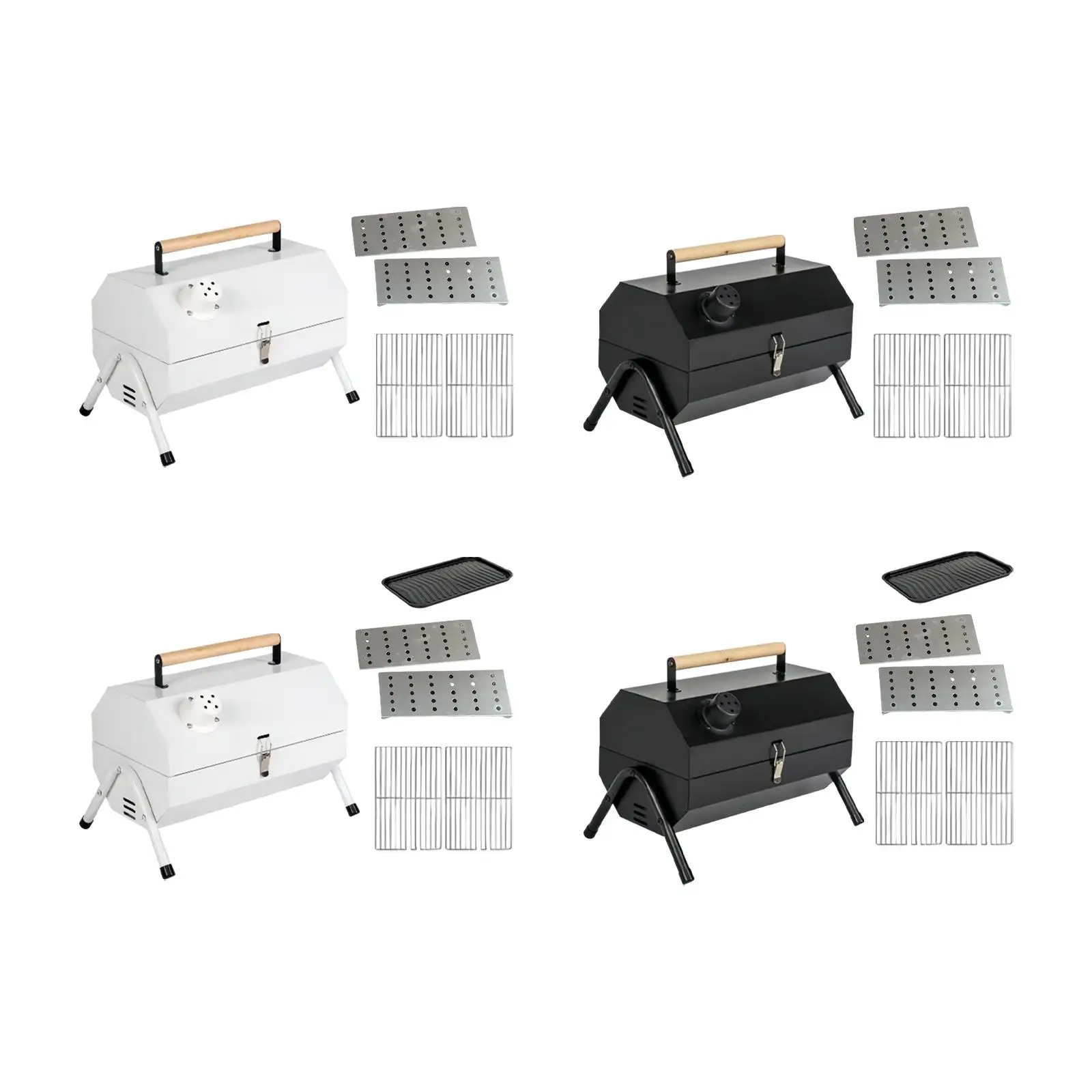 Portable BBQ Grill Double Side Heavy Duty Easy Assembly Tabletop Baking Furnace for Travel Camping Farmhouse Beach Household