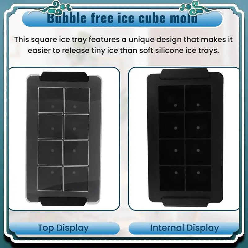 Clear Ice Maker Clear Ice Square Tray Make 8 Big Square Ice Square, For Cocktails Limited Time Offer