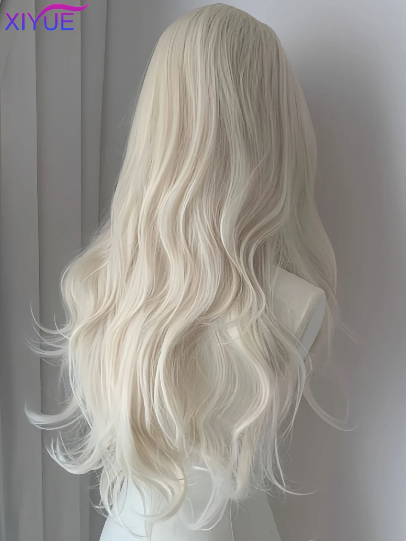 XIYUE Wig Depan Renda Sintetis Lurus untuk Wanita Wig Cosplay Wig Depan Renda Sorot Pirang Merah Coklat Ombre Panjang 38 Inci