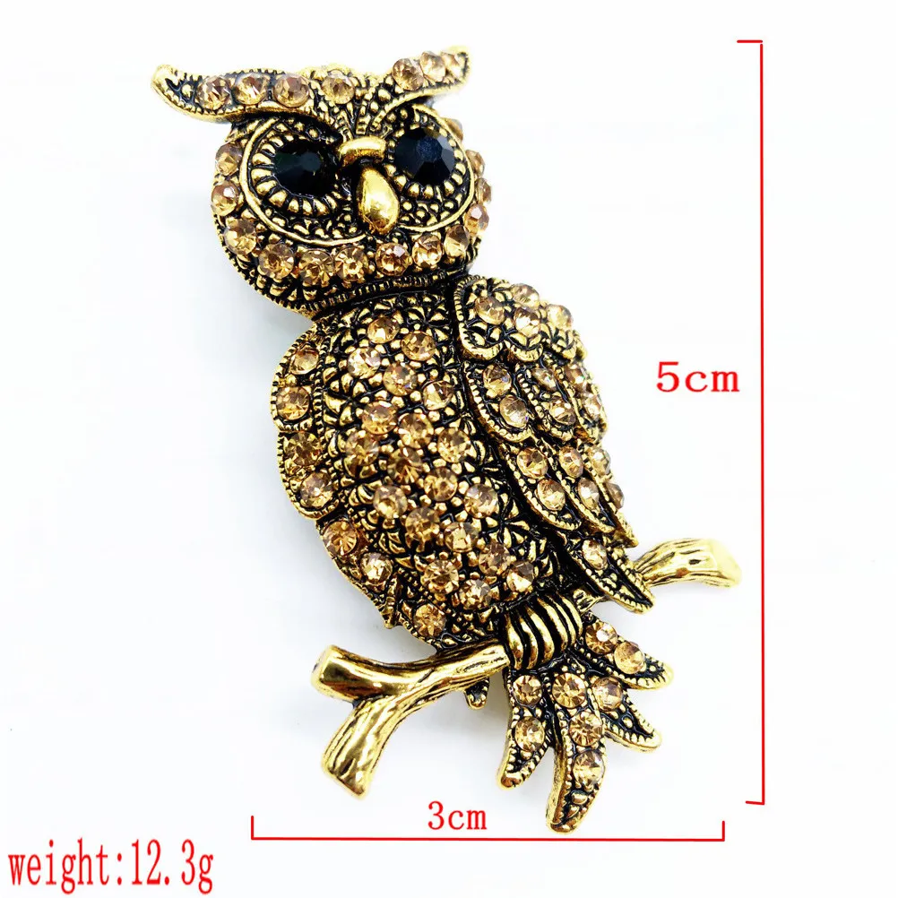 2Pcs Rhinestone Owl Brooch Brown Crystal Alloy Pin Animal Jewelry Decoration for Party Banquet Owl Brooch Animals Brooches