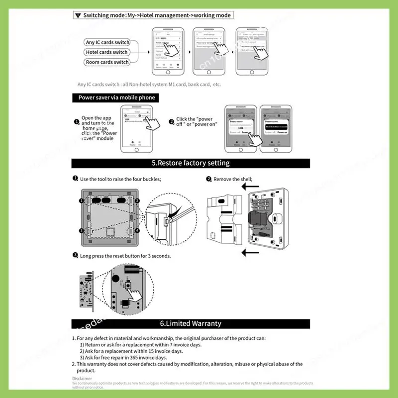 Ahorro de energía Bluetooth Y19A, interruptor de ahorro de energía Tthotel, tarjeta RFID de 13,56 Mhz, Control por aplicación, ahorro de energía para Hotel y apartamento