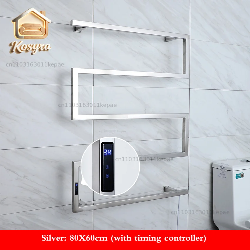 

Electric Towel Rack 304 SUS 80*60*12cm Constant Temperature Heated Towel Warmer Can be Timing/Temperature adjustment