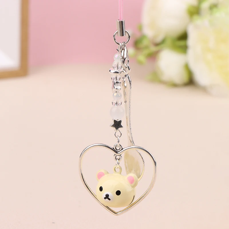 Y2K Aesthetic Cell Phone Strap Creative Cartoon Bear Mobile Phone Lanyard Kawaii Beaded Phone Chain Keychain Couple Gifts