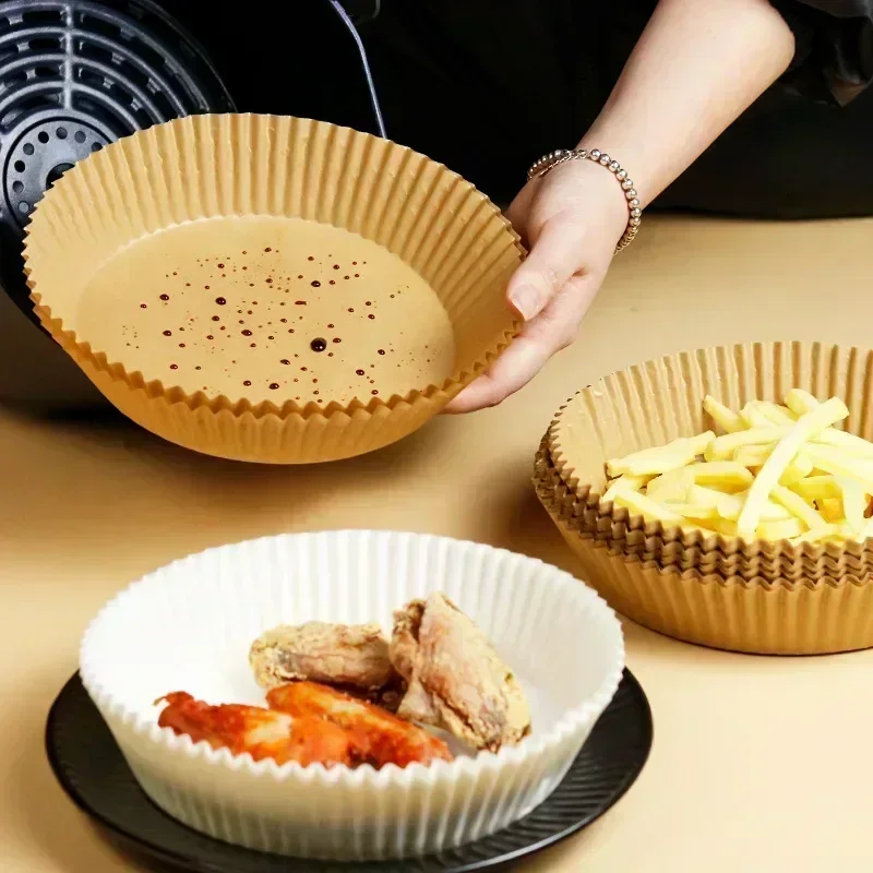 50-150PCS Air Fryer Disposable Paper Square Round Baking Paper Barbecue Plate NonStick Mat Kitchen Oven Oil Absorbing Paper Tool image 5
