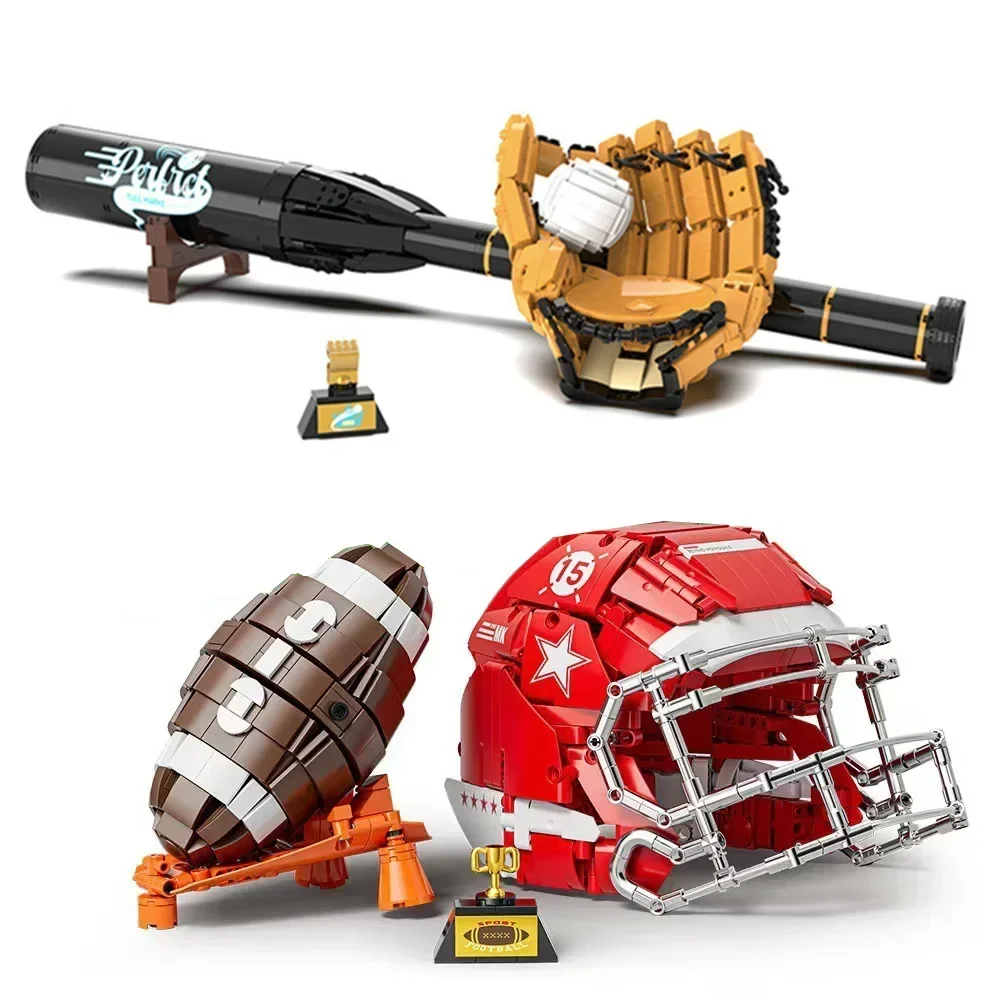 

American Football Rugby Baseball Display Toy Blocks Idea Collection Decoration Creative Sport Model Toys Building Bricks Gift