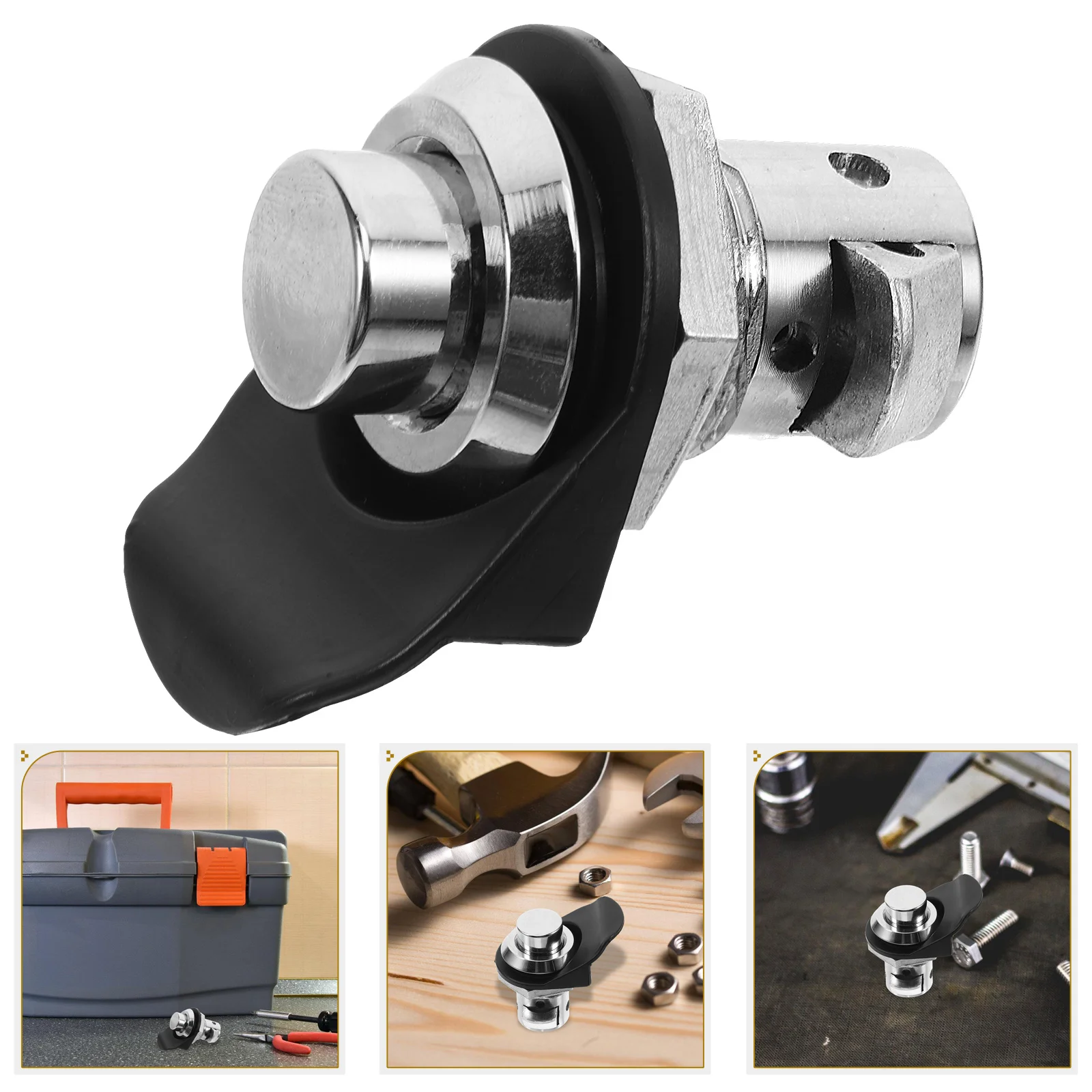 Push Button Door Latch Zinc Alloy Impact Lock Cabinet RV Marine Boat Push to Close Latches Plum Blossom for Distribution