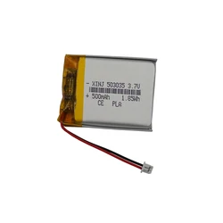 3.7V 500mAh 1.85Wh Polymer Li Lithium Battery 503035 JST 2pin 1.25mm Connector For GPS Baby Camera MP3 MP4 Car Navigation