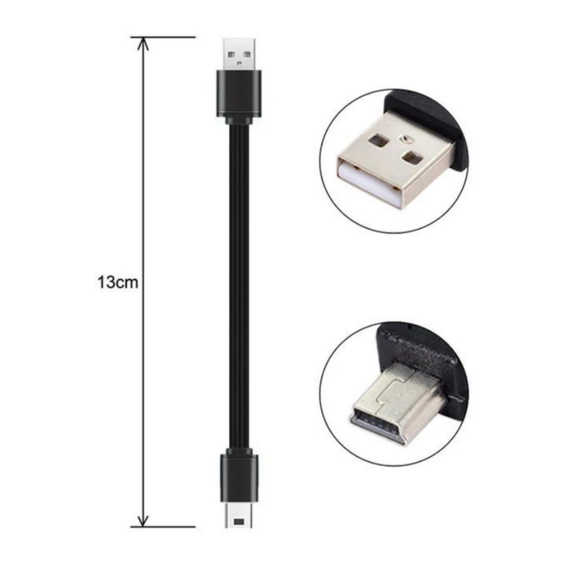 13cm MINI USB to USB 2.0 Data Cable Flat Slim FPC FPV Cable for Camera GPS hard drive tablet cellphone