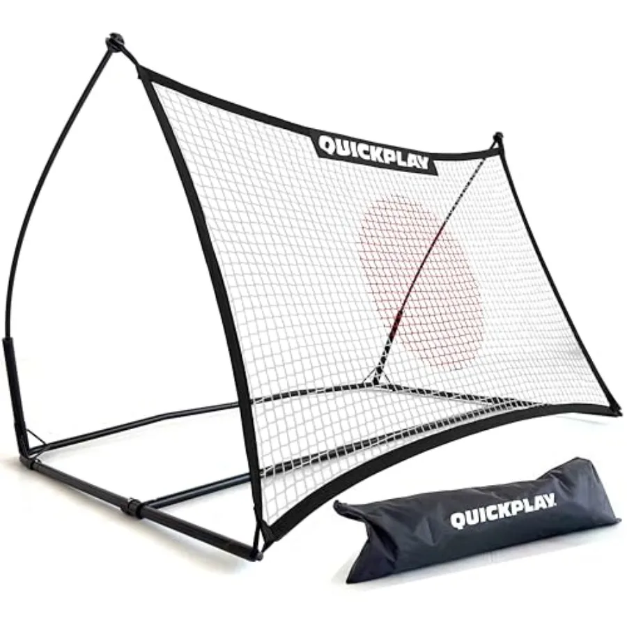 

QUICKPLAY Футбольный отскок для точечной мишени, устойчивая к атмосферным воздействиям сетка для отскока с сумкой для переноски, идеально подходит для пропускания приема и улавливания Pr