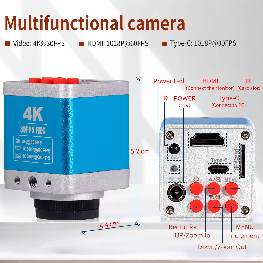 4K Camera FULL HD 10-360X High Magnification Ideo Take Pictures CantileverBracket PCB Soldering Phone Repair Electron Microscope