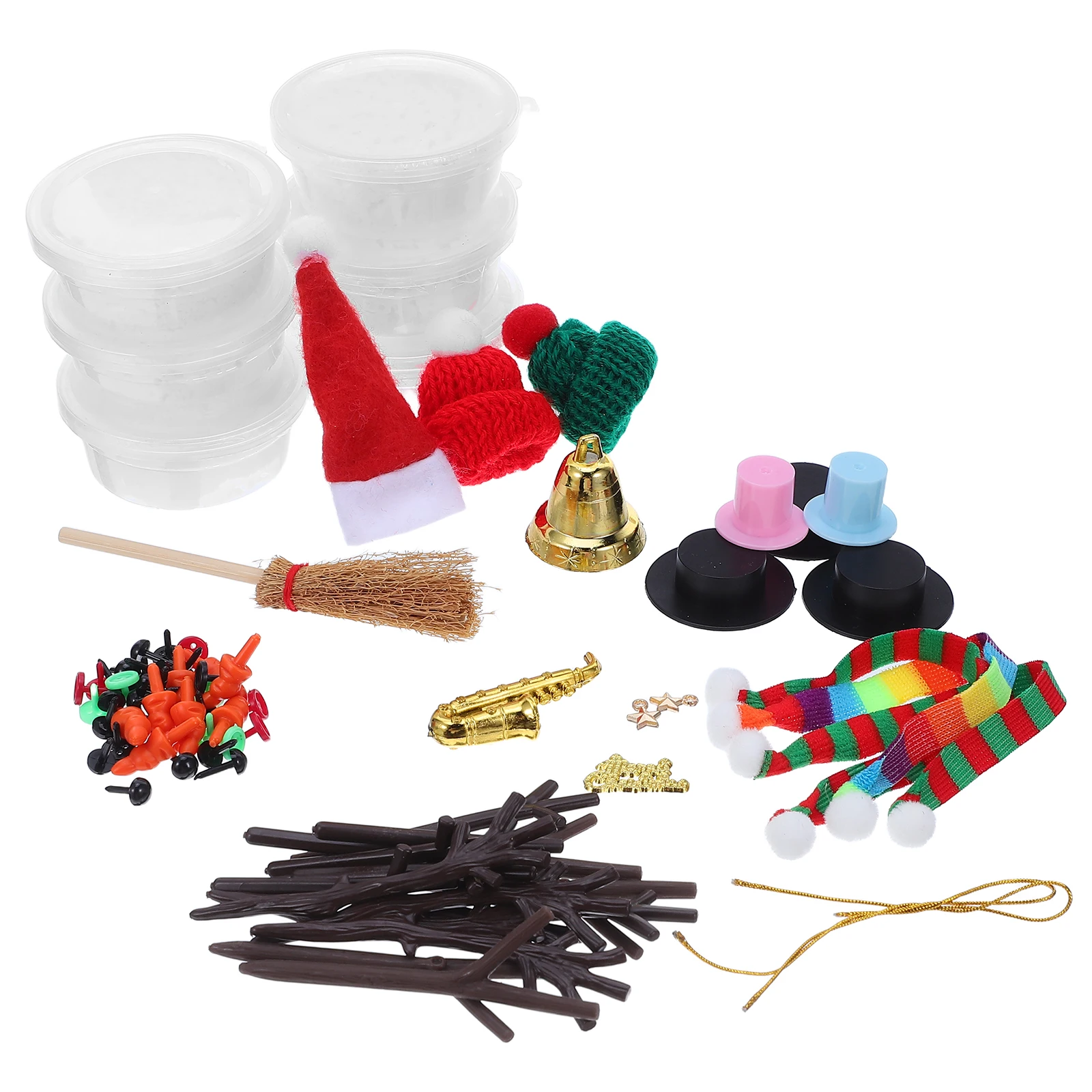 

1Set DIY Clay Snowman Kit for Kids Christmas Winter Holiday Craft Supplies Snowman Decorating Set for Family Party School