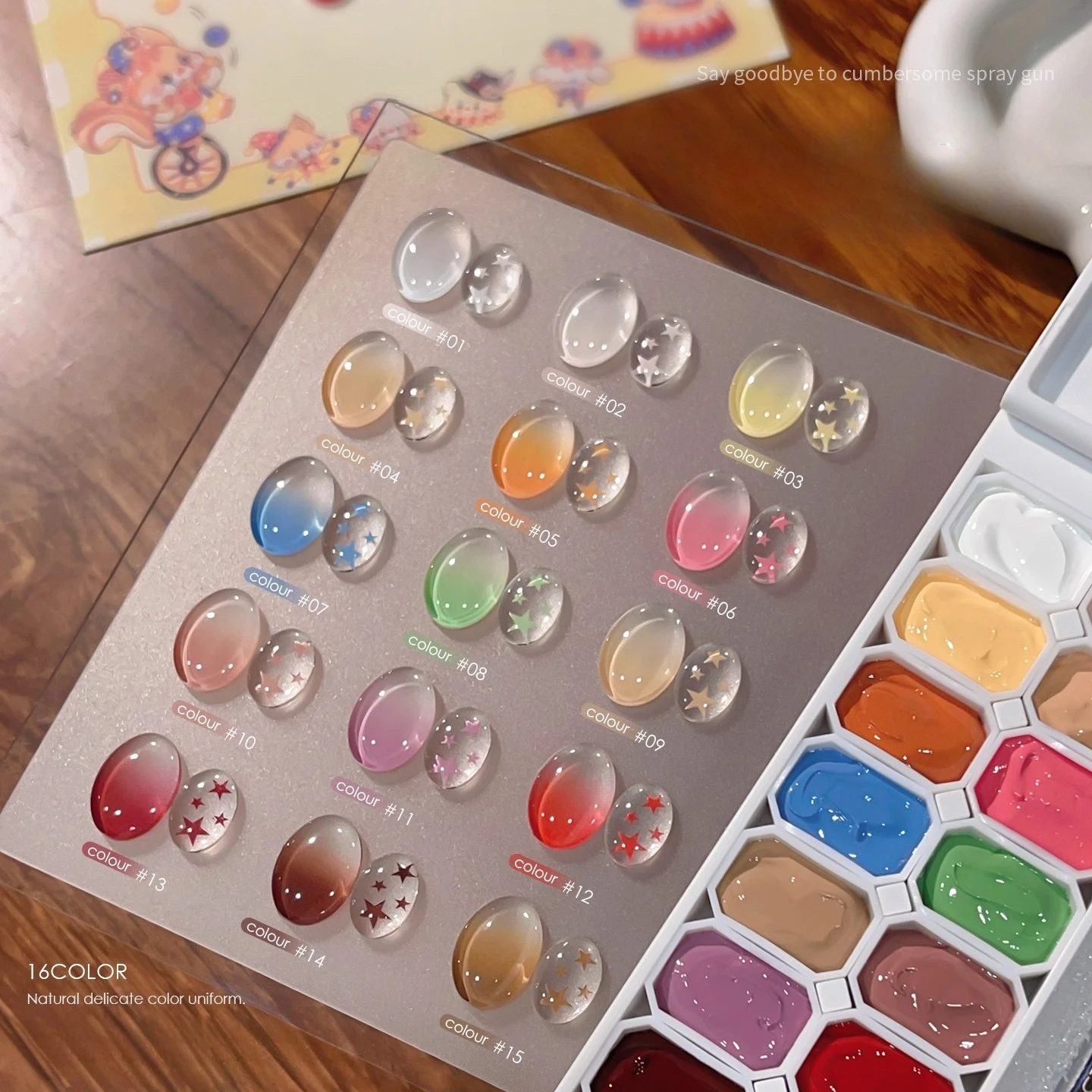 16 Colors/1 Group Pat Painting Gel Nail 4 In 1 Semi Permanent Soak Off UV LED Gel Varnishes Used For Gradient Stamping Pattern