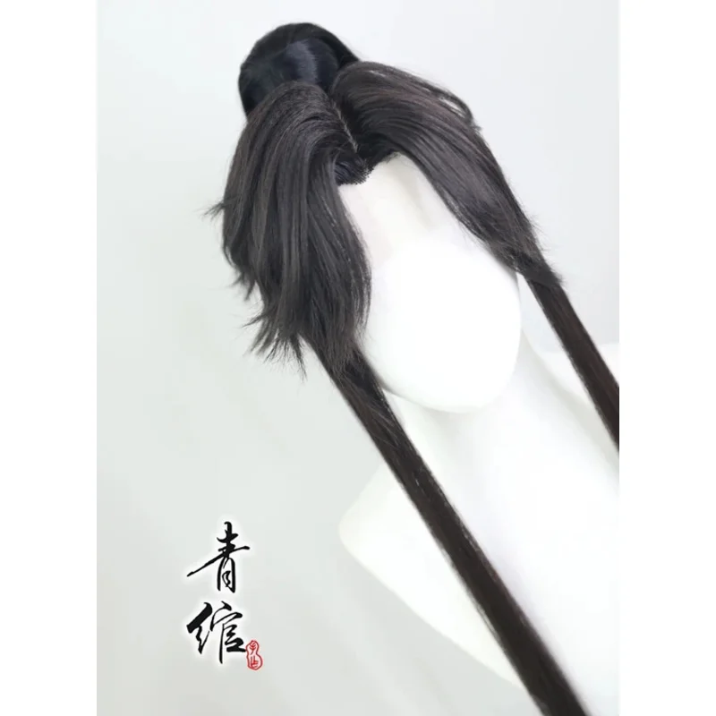 DY20Han Fu Mo Ran Xiao Ce'an Xiao Fuxuan Dan Tai Jin Cos شعر مستعار متعدد الاستخدامات على الطراز القديم فضي أسود هان فو أزياء تنكرية للهالوين