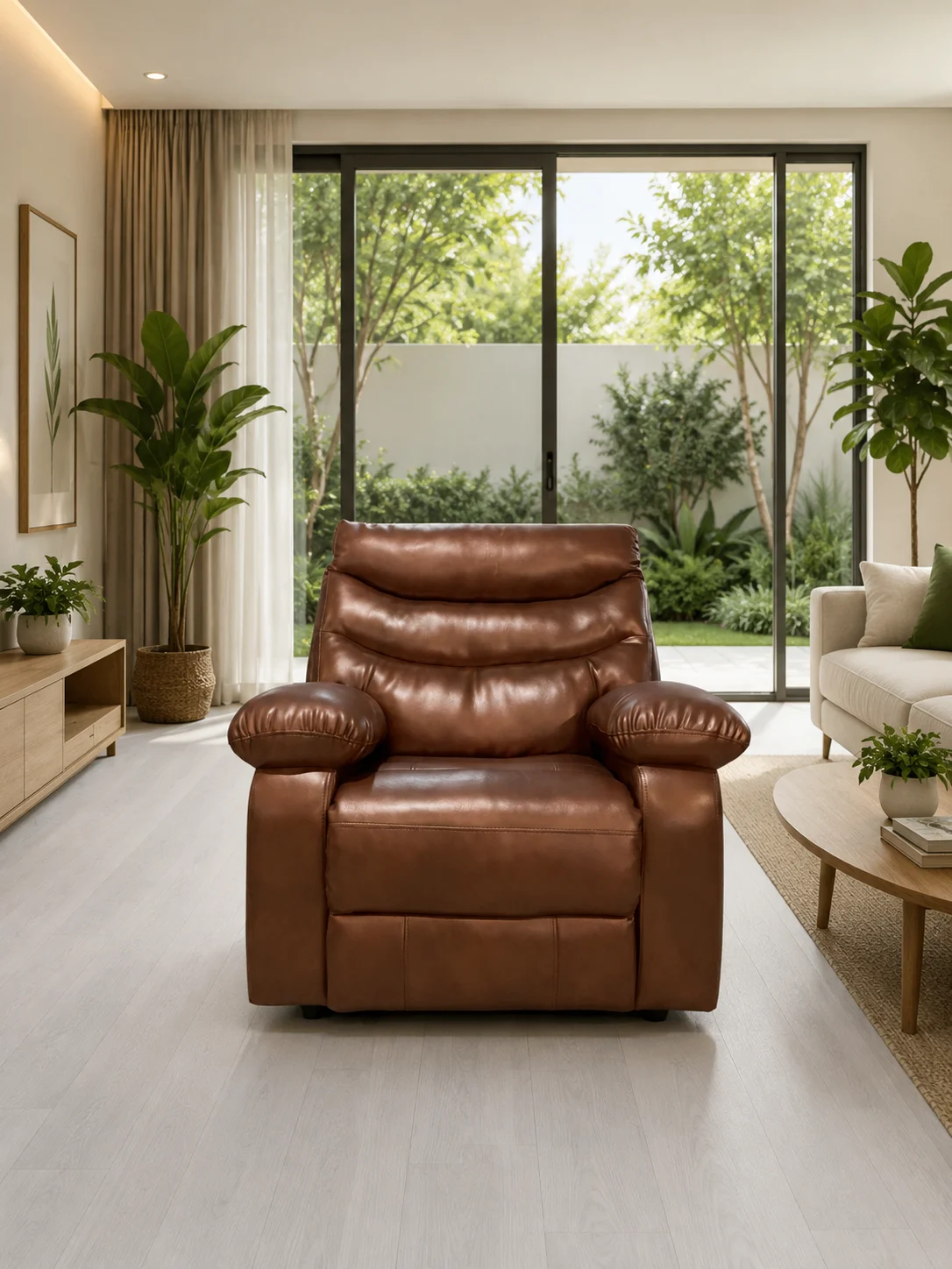 Stylish modular remote-controlled lounge sofa with fabric upholstery for modern living rooms