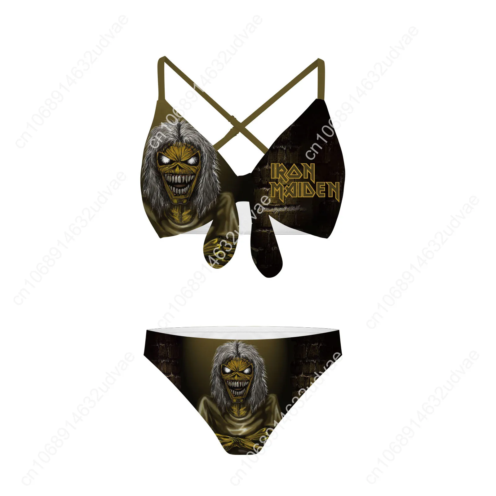 I-Iron M-Maidens Bathing Suits Cross Strap Suspenders Swimsuits Womens Personalized Bikini Pool Party Swimwear Custom Beachwear