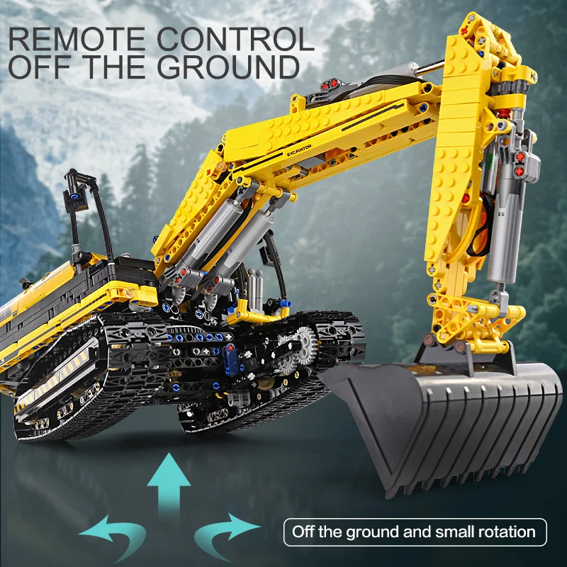 Molde rei 13112 carro técnico brinquedos o MOC-2513 app & rc escavadeira motorizada modelo blocos de construção tijolos crianças presente natal