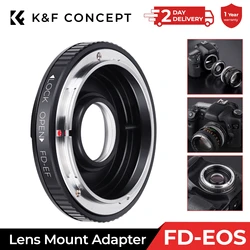 K&F CONCEPT Camera Lens Adapter Ring For Canon FD FL Lens to Canon EOS Camera 10D 40D 80D 7DII With Glass Cap Focus To Infinity