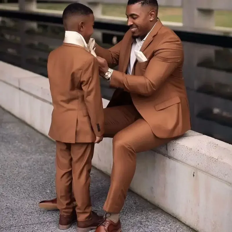 

Dark Brown Men Suits For Wedding Tuxedos Groom Wear Clothing Business Party Formal Outfits Sets (Jacket +Pants)