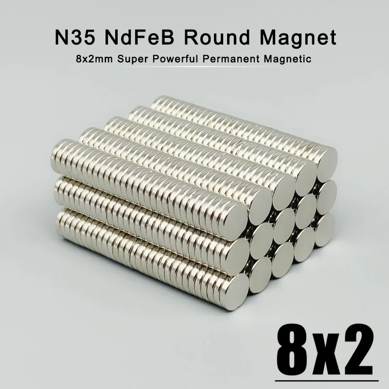 20/50/100/200/300Pcs 8x2 Neodymium Magnet 8mm x 2mm N35 NdFeB Round Super Powerful Strong Permanent Magnetic imanes Disc 8*2mm