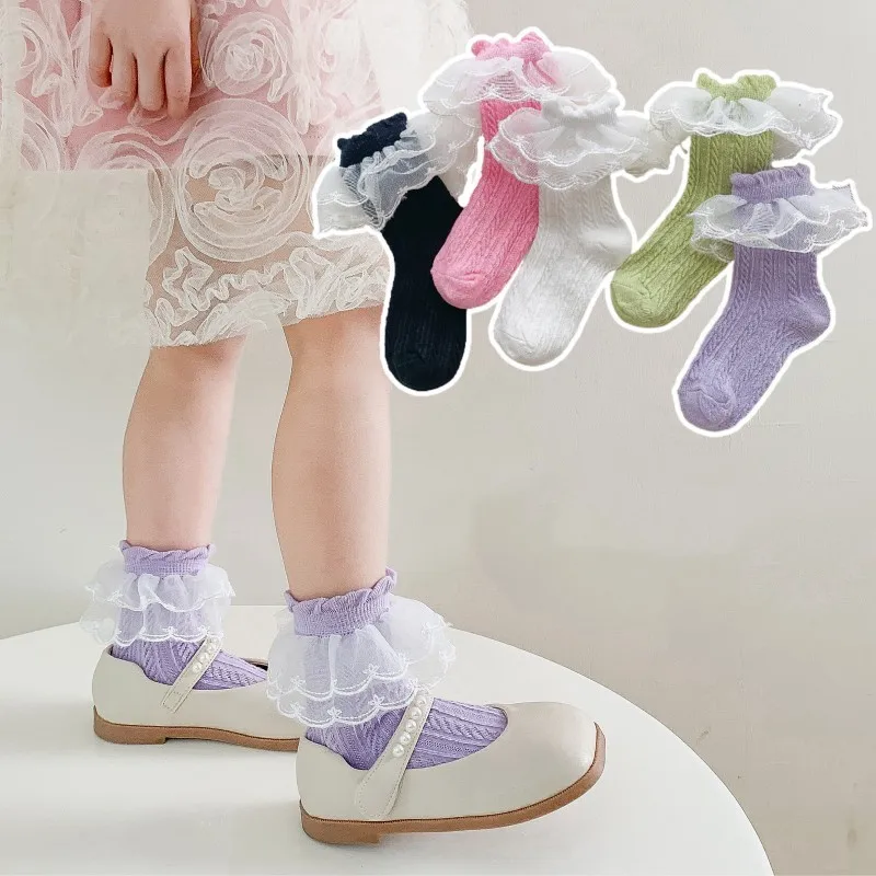 

Baby Socks New Kids Toddlers Girls Knee High Long Soft Cotton Lace Baby Children Socks Baby Girl Socks 0 To 3 Years Fall Clothes