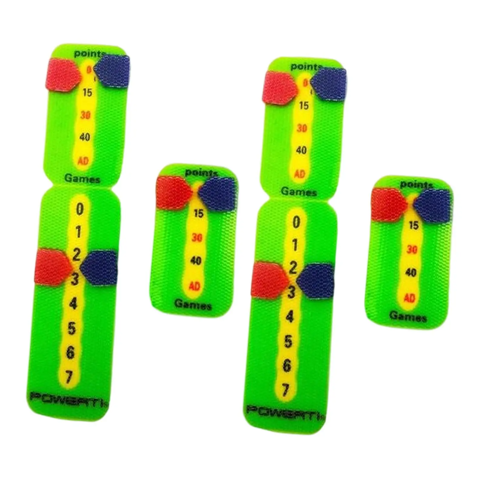 4x Tennis Racket Scorekeepers PVC Recording Points Sets Tennis Score Keepers