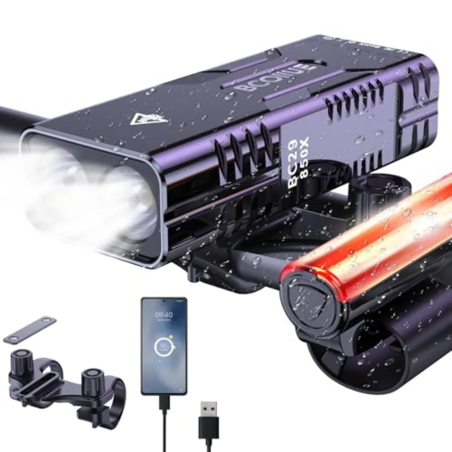 

Bike Lights for Night Riding, High Output/Ultra Hard T6 Aluminum/ 74+H Run/Quick Release/Waterproof Rechargeable, Suitable for