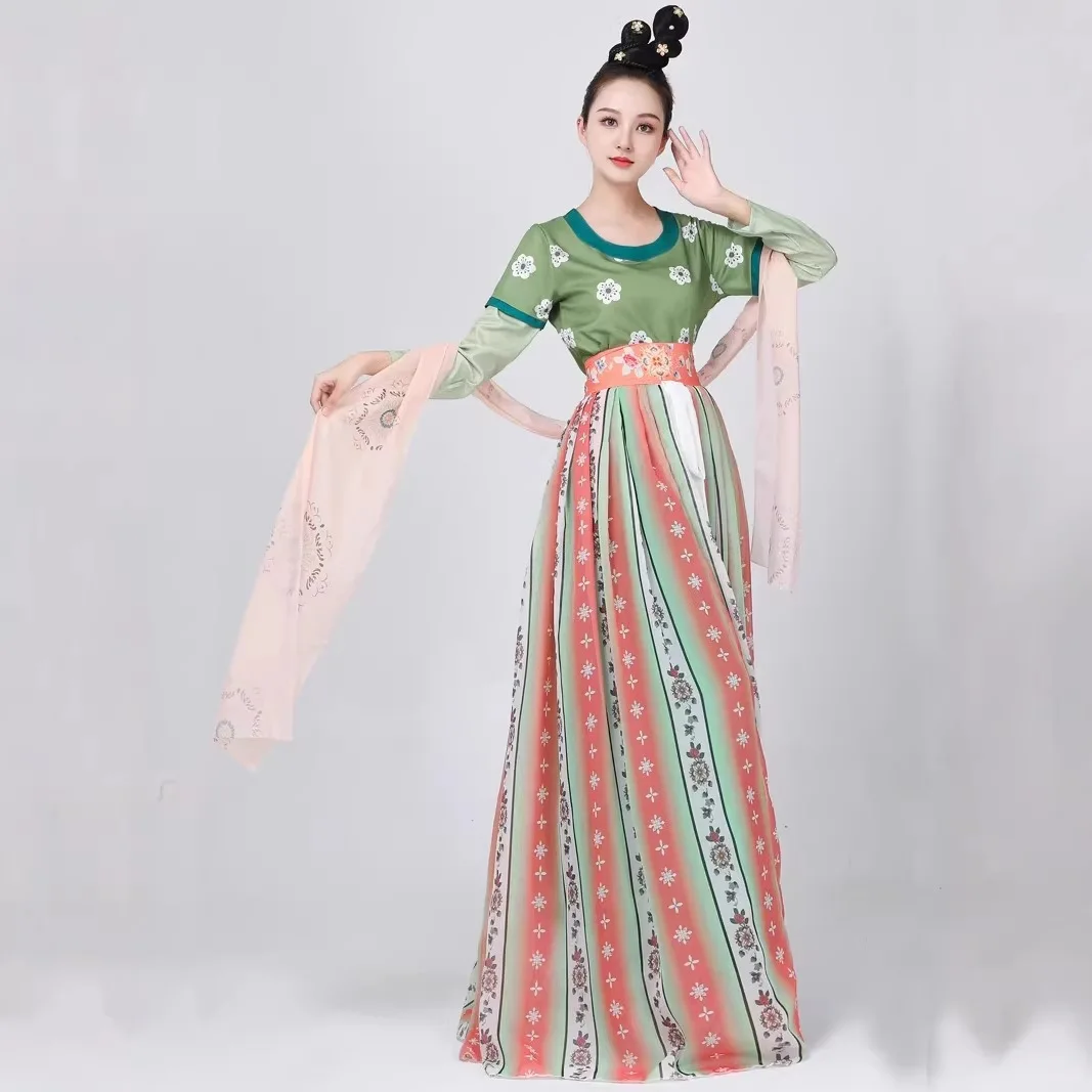 Chinese Style Vintage Dance Dress Hanfu Festival Folk Dress Children's Stage Performance Costumes Han Tang Classical Dance Suit