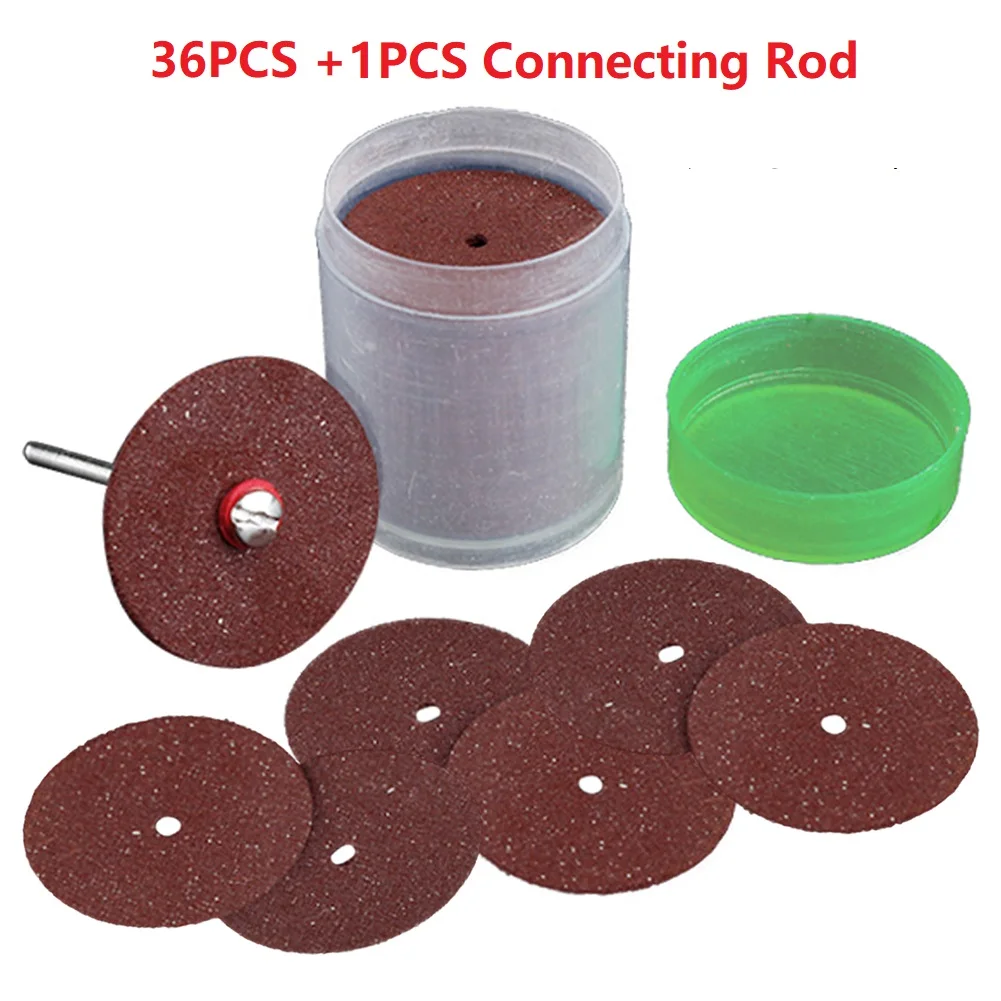 

36pcs 24mm Abrasive Cutting Disc With Mandrel Resin Cutting Wheel Saw Blade For Rotary Tool Accessories Power Tool