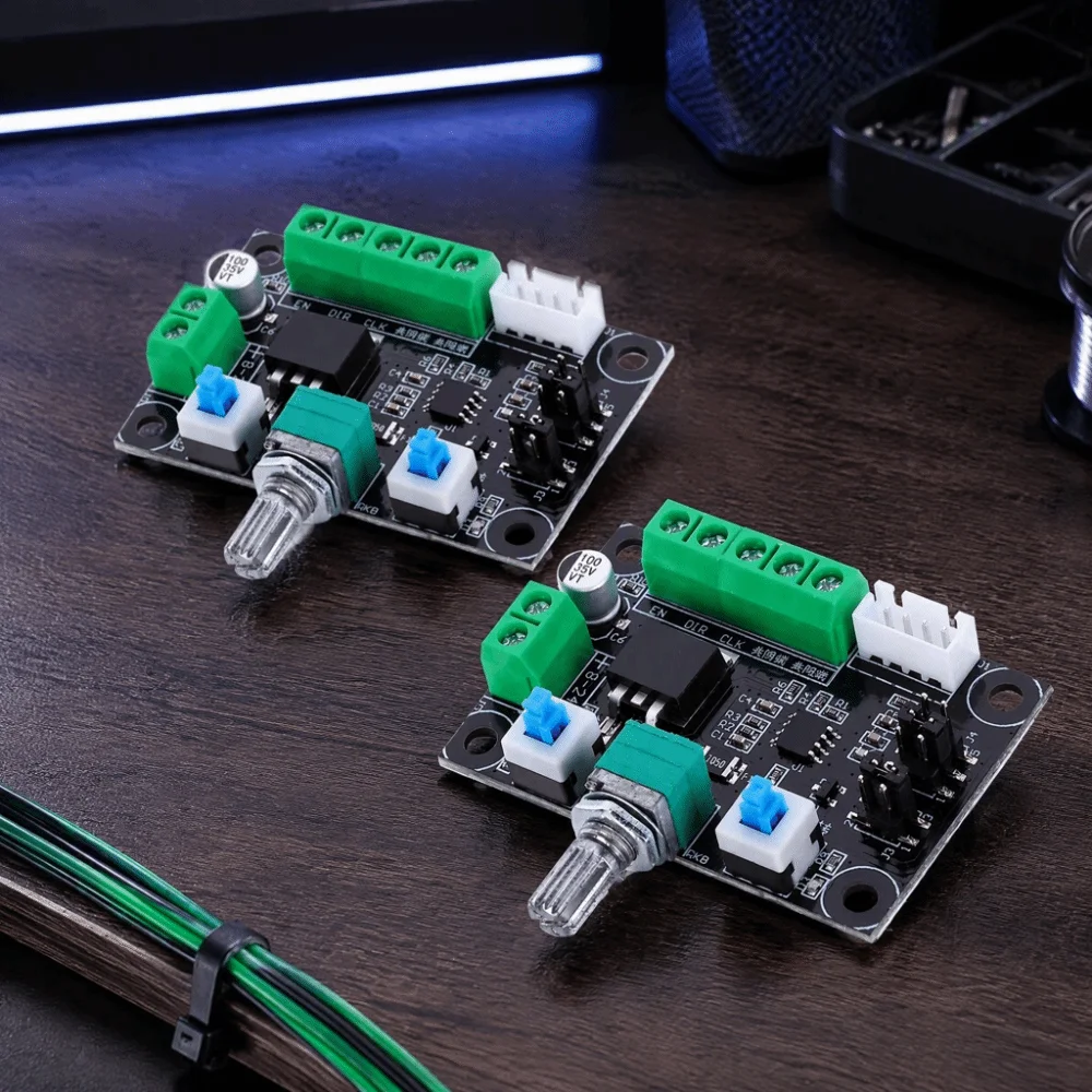 2pcs PWM Control Stepper Motor Driver High Middle Low Frequency Board Module Pulse Signal Generator DC 8V-24V