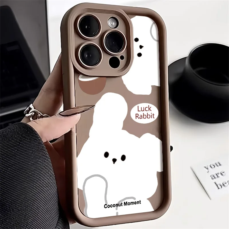 Lucky Rubbit Soft Case For Samsung S23 Ultra S21 S20 FE A54 5G A55 A53 A52 A51 A50 A35 A34 A33 A32 A13 A14 A05 A03 A24 A23 Cover