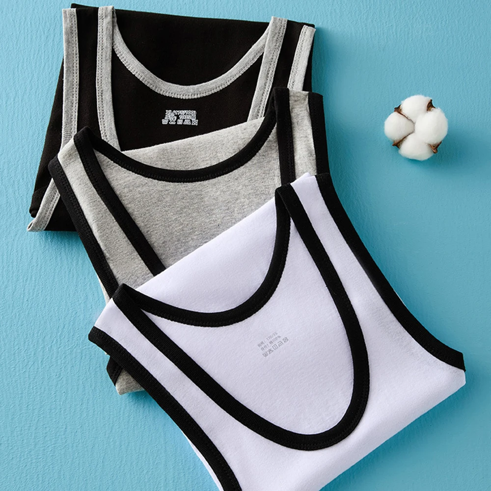 Men's Four Seasons Cotton Joker Vest White Black Color Basic Vest Fit Sports Fitness T-shirt Summer Bodybuilding Gym Tank Tops - Image 3