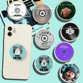 Acrílico Kpop Mini CD soporte para teléfono soporte de anillo álbum dorado MUSE LAYOVER Agust D días FACES V JIMIN soporte enchufe expansión