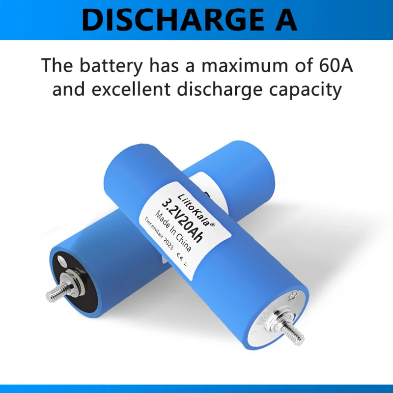 1-6PCS LiitoKala 3.2V 20Ah LiFePO4 Battery Phosphate Cell for 4S 12V 24V RV Motorcycle Car Motor Modification Inverter Grade A